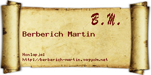 Berberich Martin névjegykártya