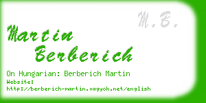 martin berberich business card